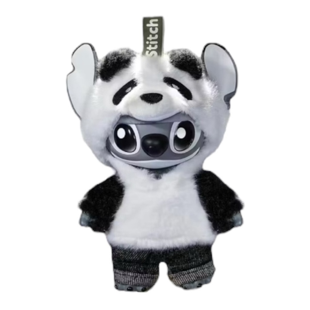 Plush Panda Stitch Stuffed Animal - Black & White